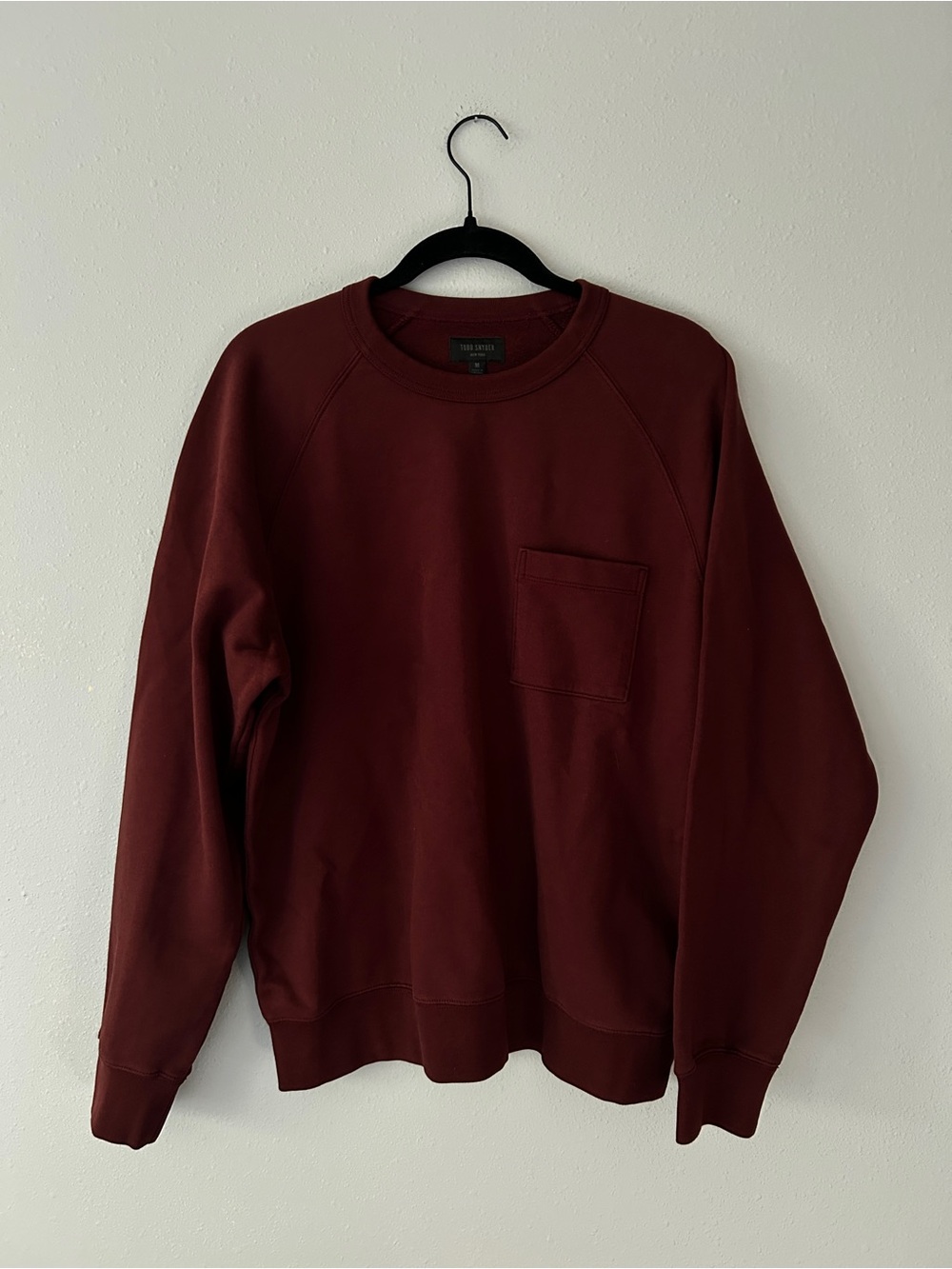 Todd Snyder Men's Foundation Crewneck Sweatshirt in Burgundy 100% Cotton